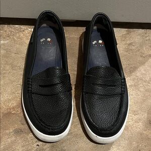 Cole Haan Black Loafers with White Trim